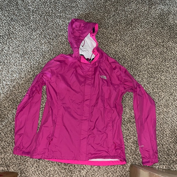 NWOT North Face pink rain jacket, Sz M